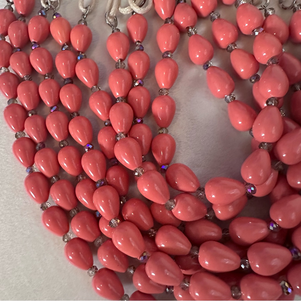 Saachi Multi Strand Coral Beaded Necklace Handmade Nwt — image 2 of 8